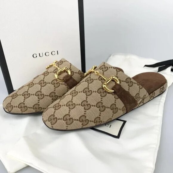 NIB Gucci monogram print slippers size 38 - Picture 1 of 10
